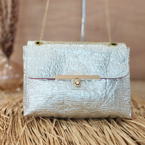 Sac Lys en Piñatex Argent métallisé