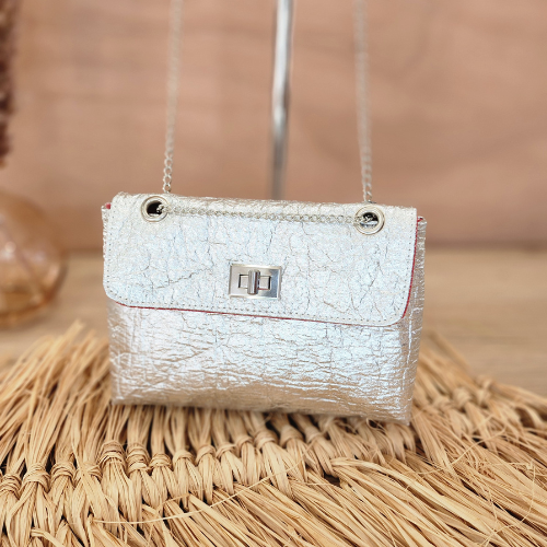 Sac Lys en Piñatex Argent métallisé (Petit modèle)