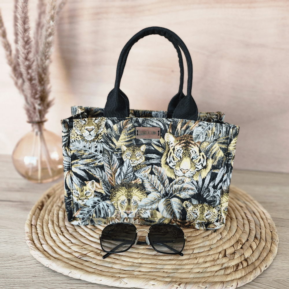 Sac Cabas en Jacquard Motifs Jungle- Petit modèle