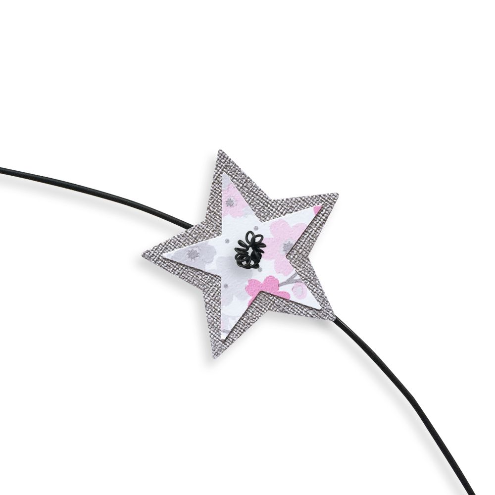 Prénom Inaya en fil de fer - Étoile rose - Bijoux de mur