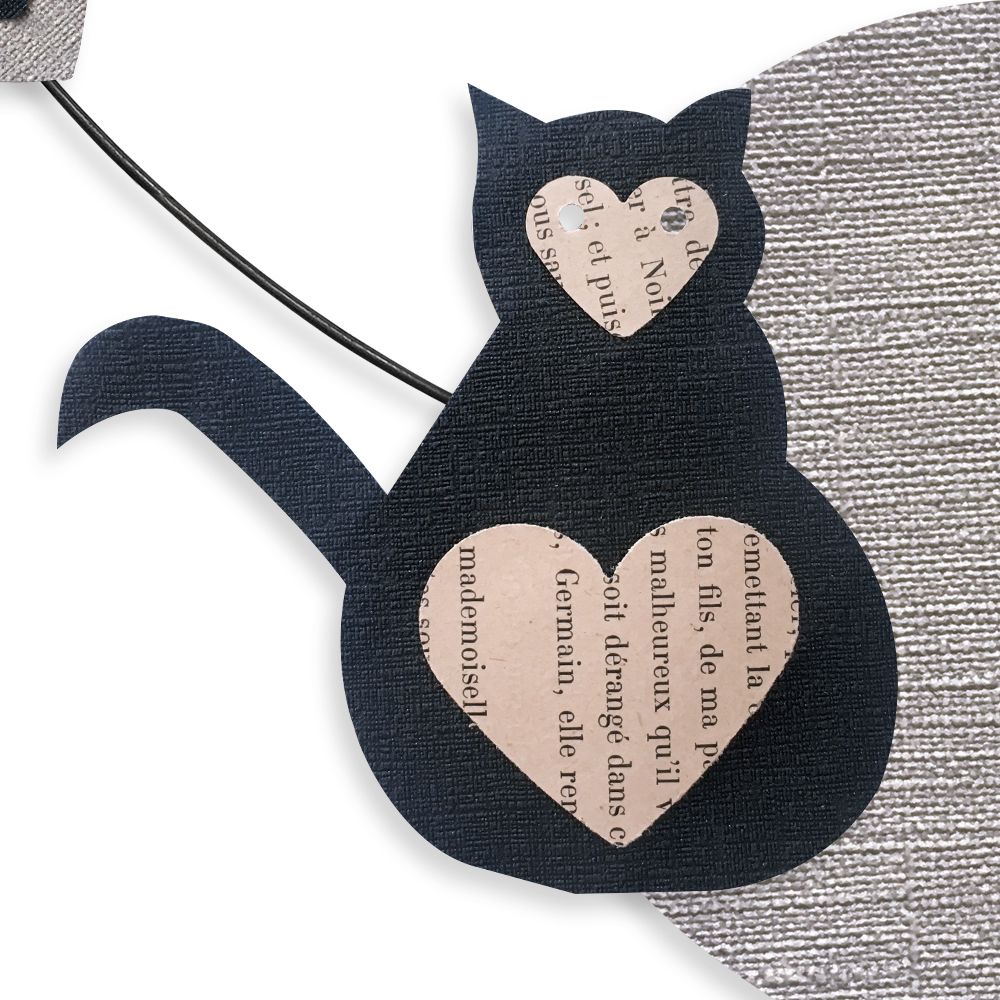 Prénom Valentin en fil de fer - Chat noir - Bijoux de mur