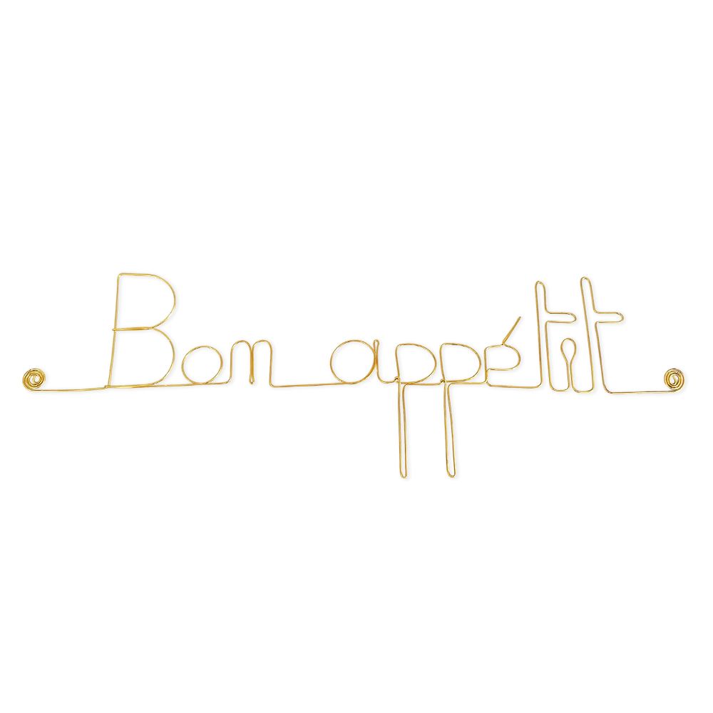 Message simple en fil de fer " Bon appétit " - à punaiser - Bijoux de mur