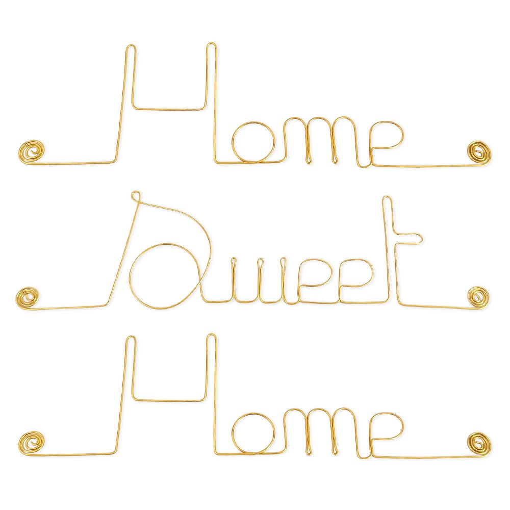 Message simple en fil de fer " Home Sweet Home " - à punaiser - Bijoux de mur