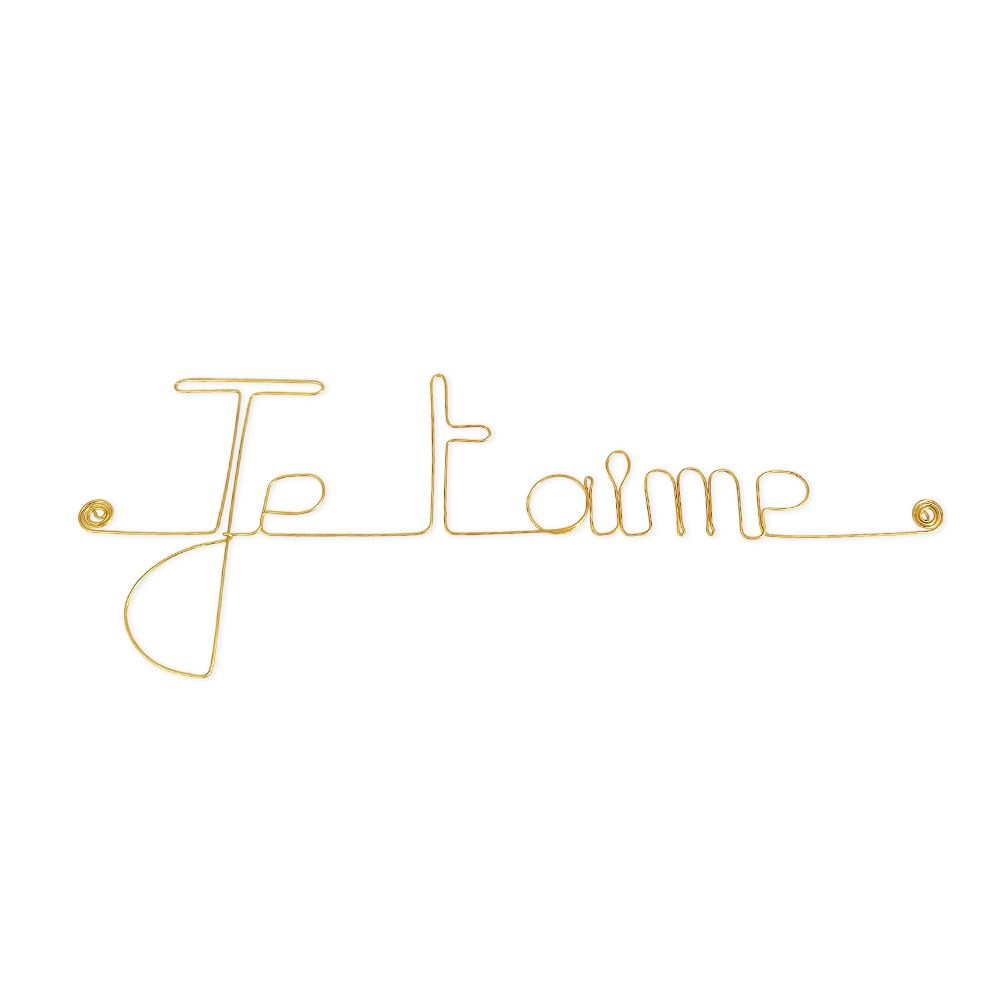 Message simple en fil de fer " Je t'aime " - à punaiser - Bijoux de mur