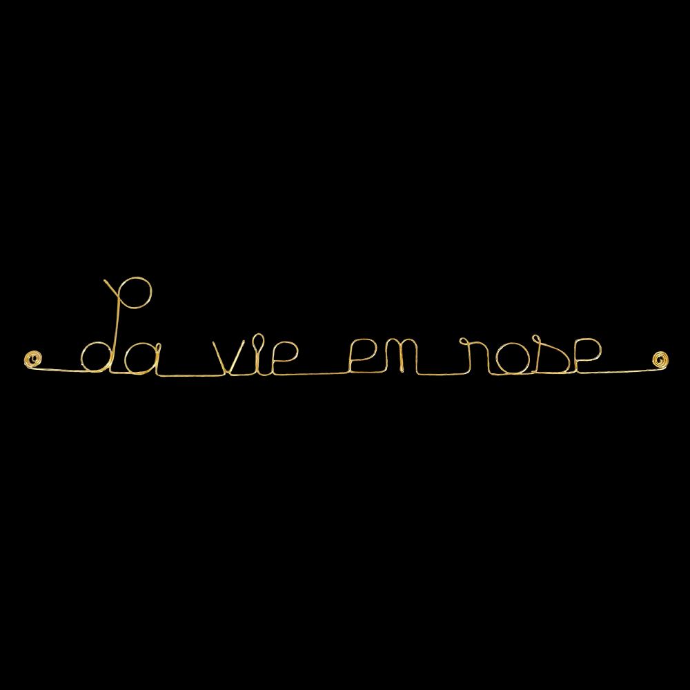 Message simple en fil de fer " La vie en rose " - à punaiser - Bijoux de mur