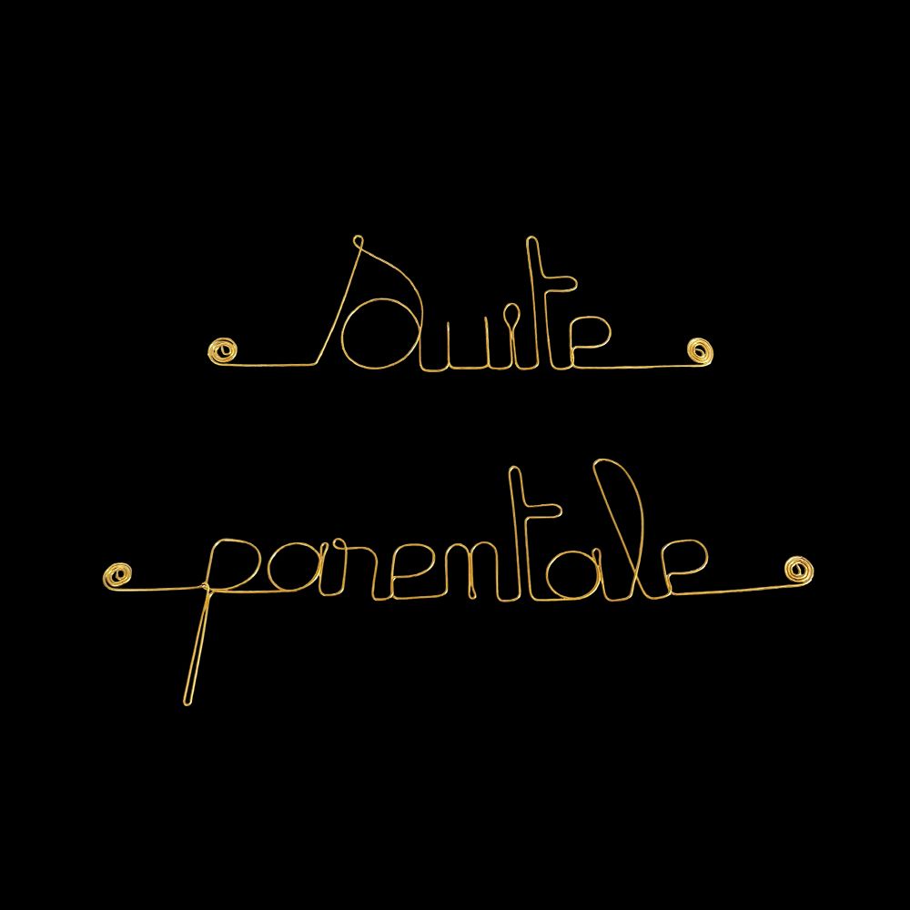 Message simple en fil de fer " Suite parentale " - à punaiser - Bijoux de mur