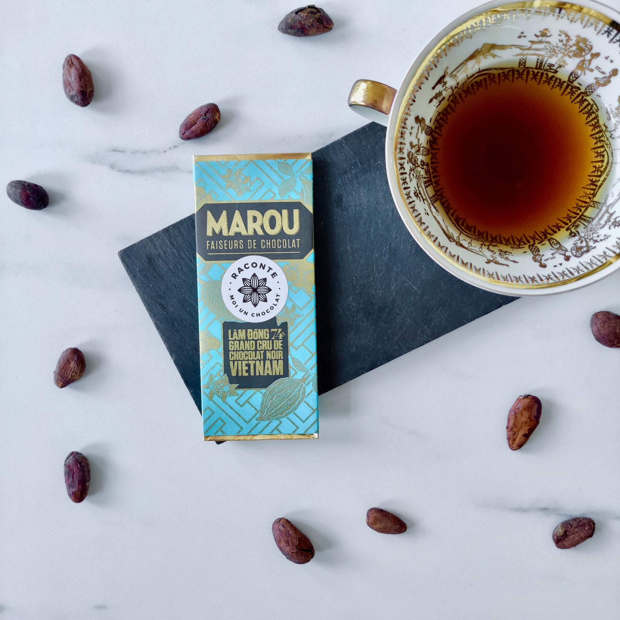 Chocolat Bean-to-Bar Marou - Mini Chocolat noir 74% Lam Dong au Vietnam