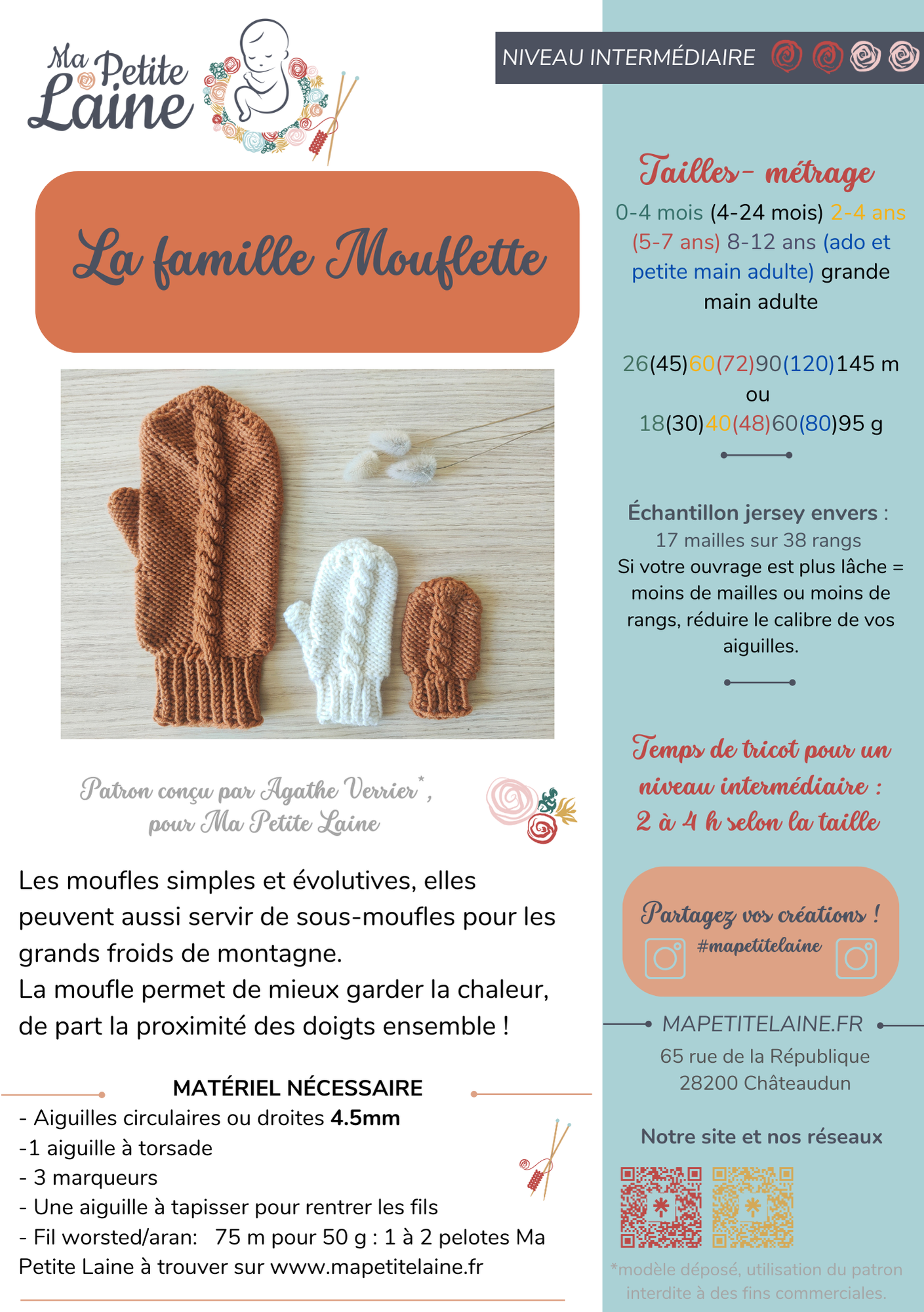 Kit à tricoter : la famille Mouflettes
