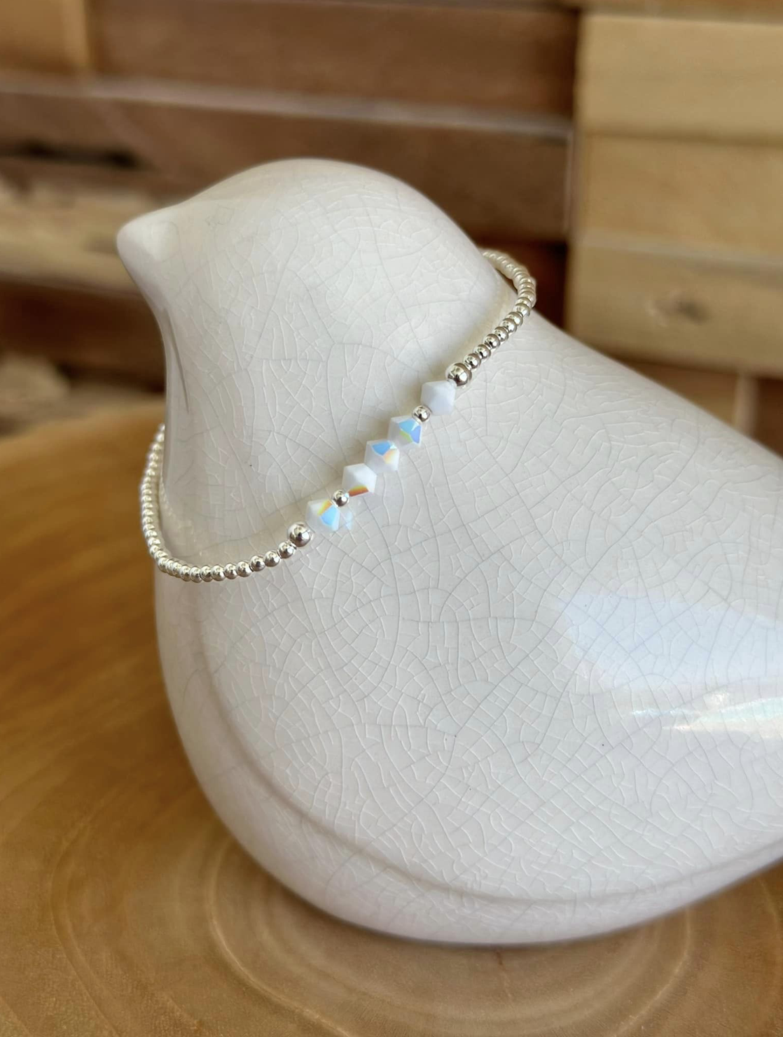Bracelet argent, swarovski blanc