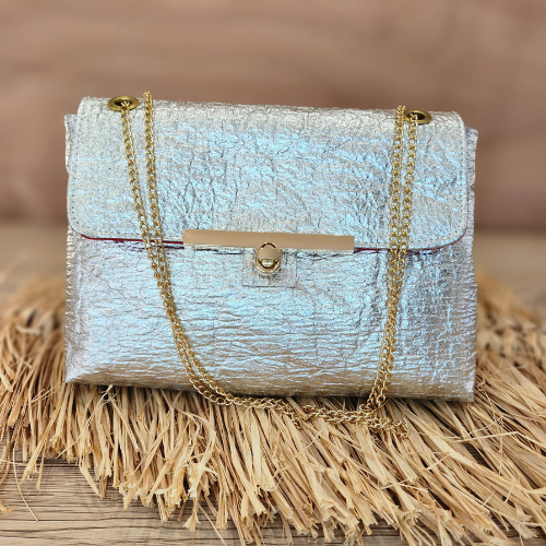 Sac Lys en Piñatex Argent métallisé