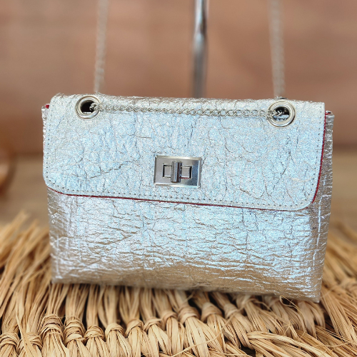 Sac Lys en Piñatex Argent métallisé (Petit modèle)