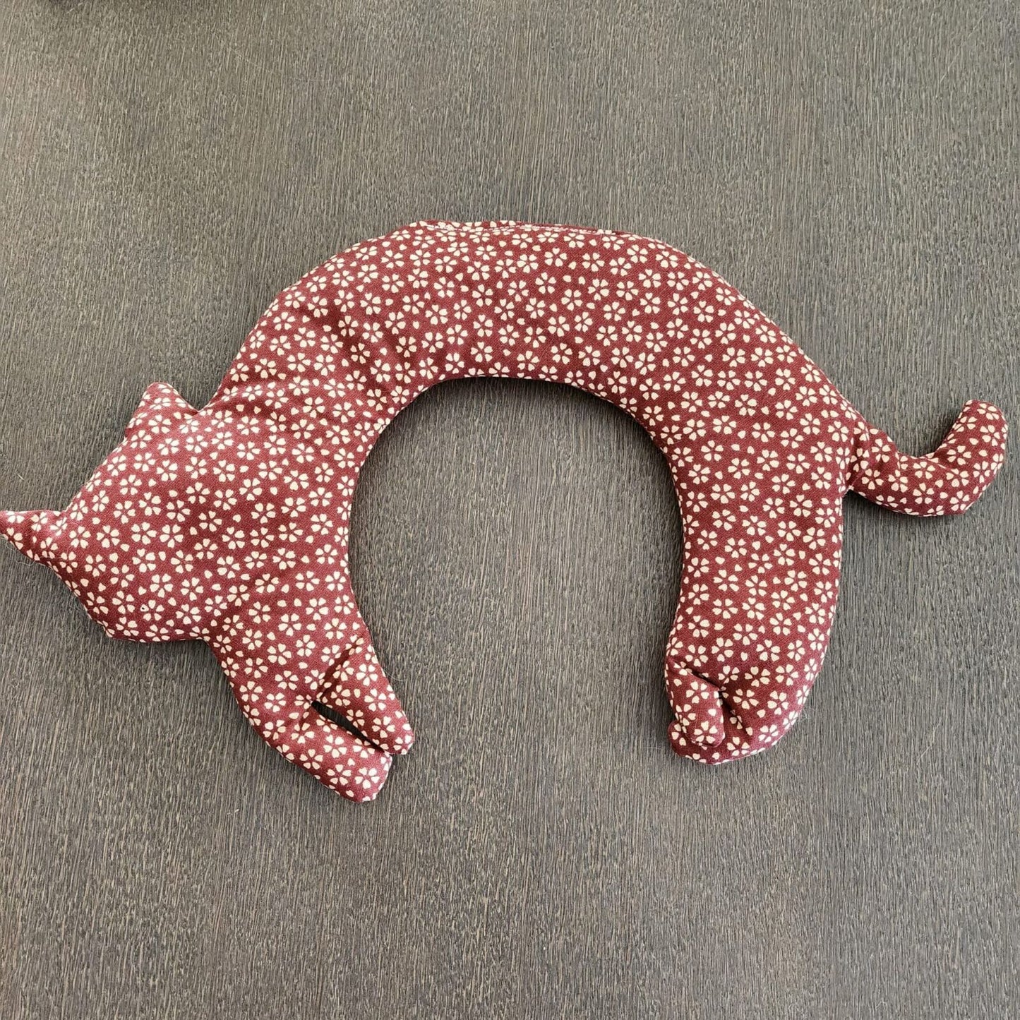 Bouillotte sèche pour les cervicales aux graines de Lin Bio en forme de chat