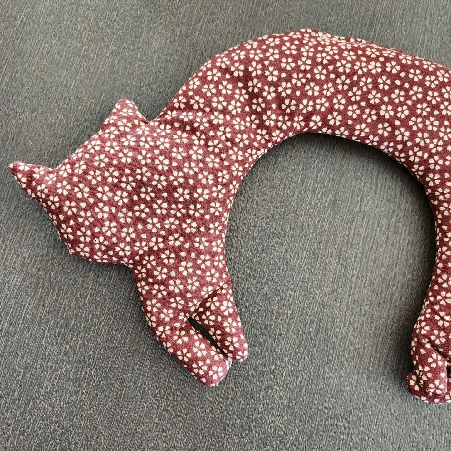 Bouillotte sèche pour les cervicales aux graines de Lin Bio en forme de chat