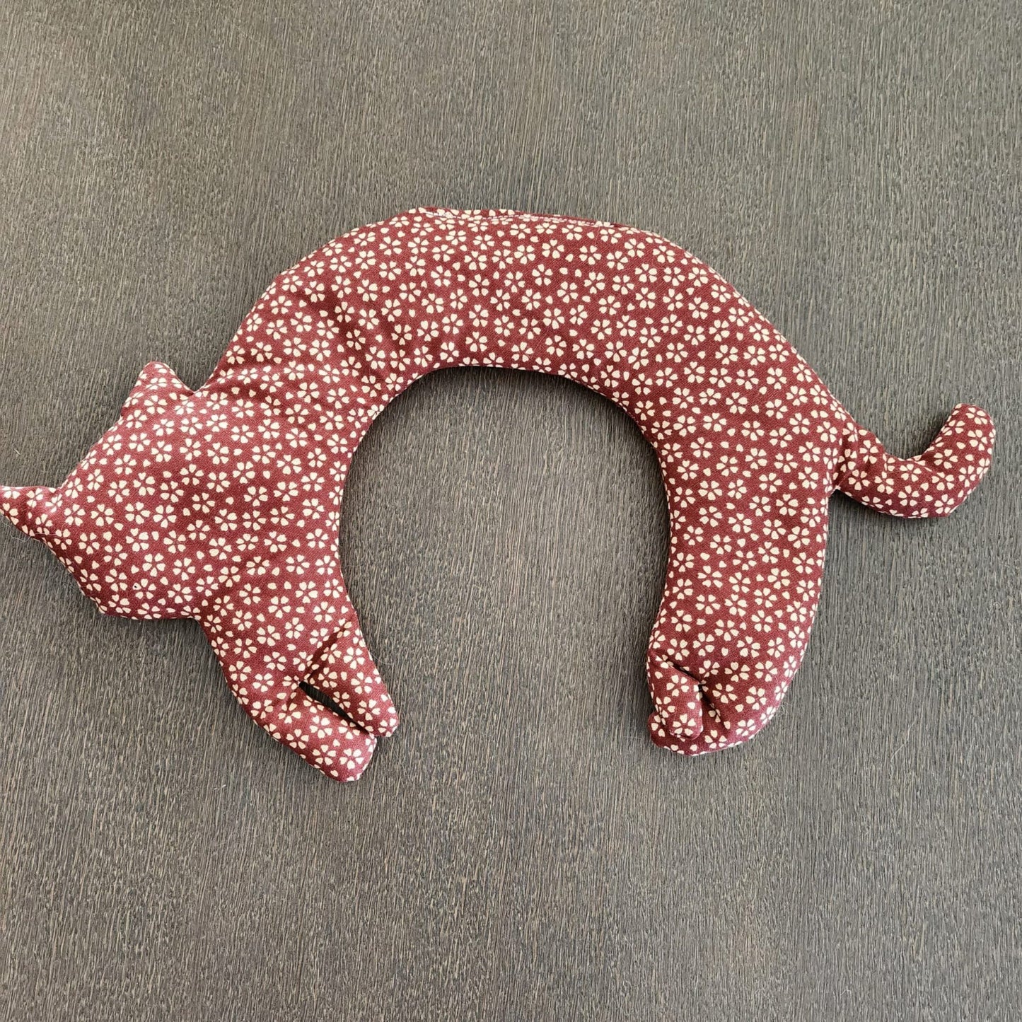 Bouillotte sèche pour les cervicales aux graines de Lin Bio en forme de chat