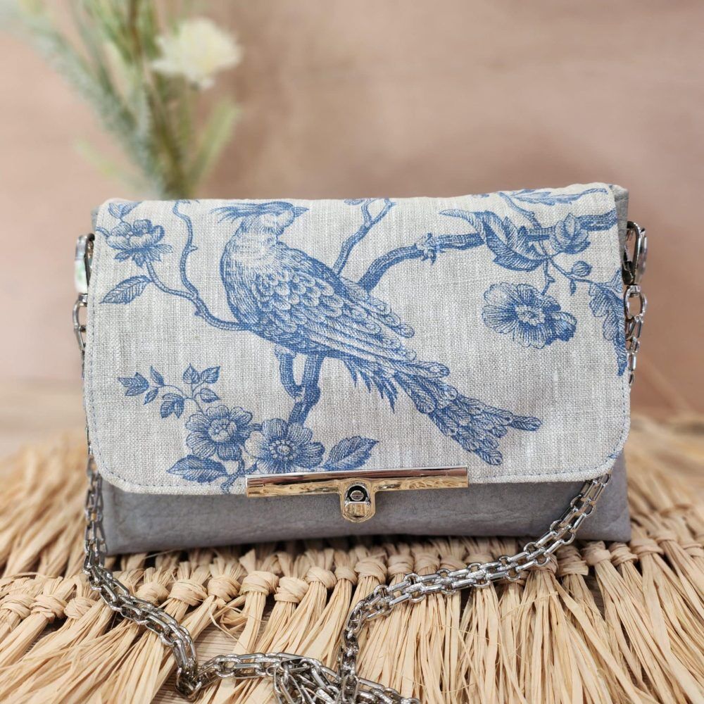 Sac Lys en Lin Mésange bleue et Piñatex gris