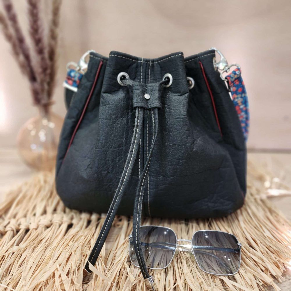 Sac seau en Piñatex ( Piñatex®) noir