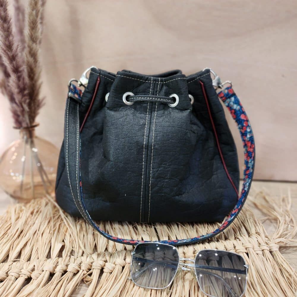 Sac seau en Piñatex ( Piñatex®) noir