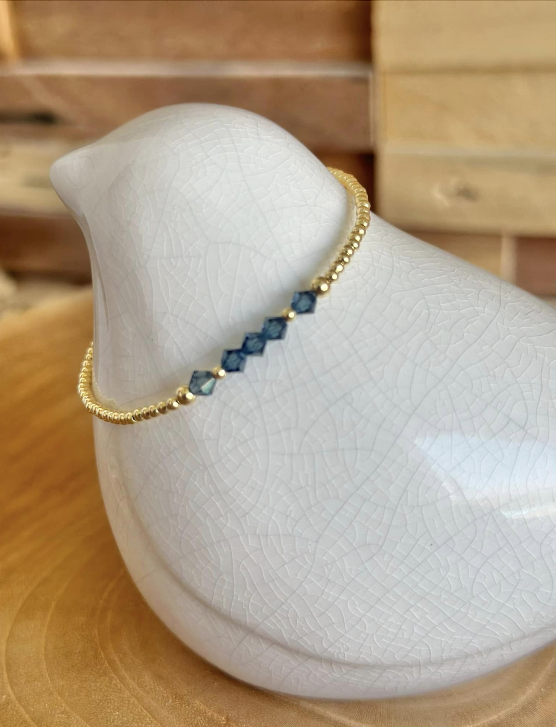 BRACELET PERLES PO SWAROVSKI GRIS
