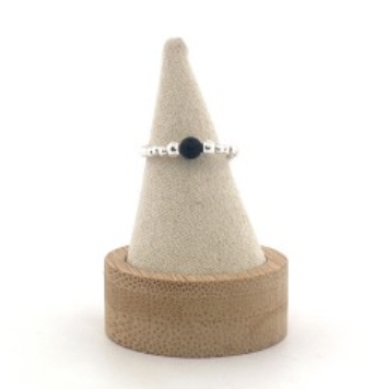 BAGUE PERLES ARG VIERGE PERLE NOIRE