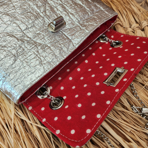 Sac Lys en Piñatex Argent métallisé (Petit modèle)