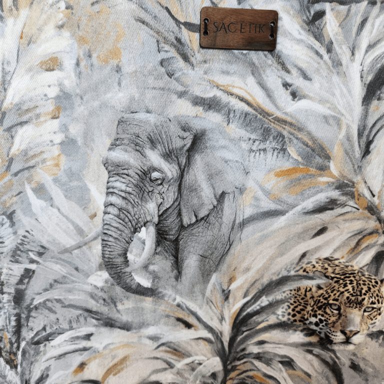 Sac Cabas en tissu Coton Français - Scènes Animalières - Grand modèle