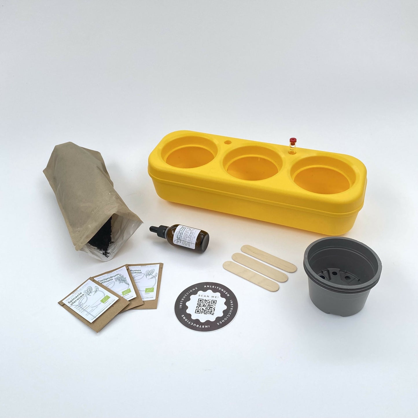 Pbox Potager Urbain Jaune avec Carottes,Blette, Roquette