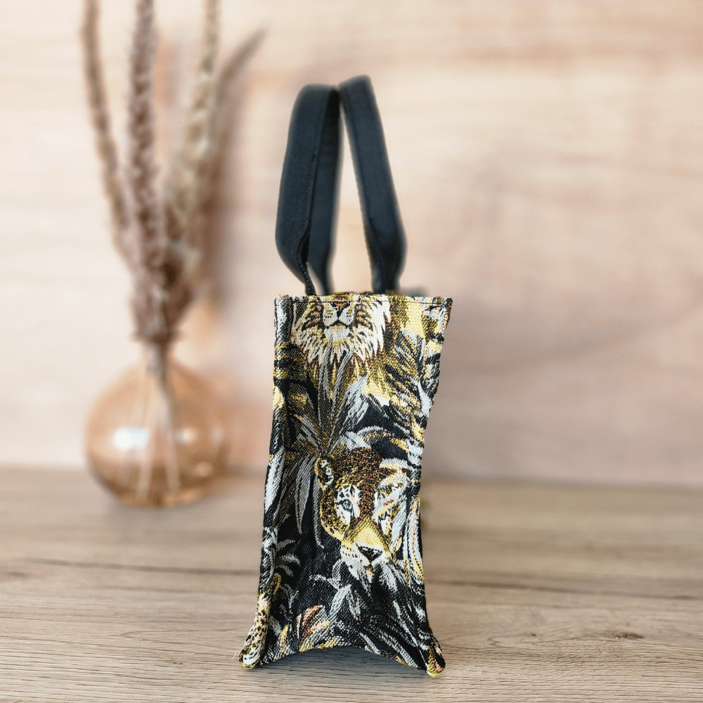 Sac Cabas en Jacquard Motifs Jungle- Petit modèle