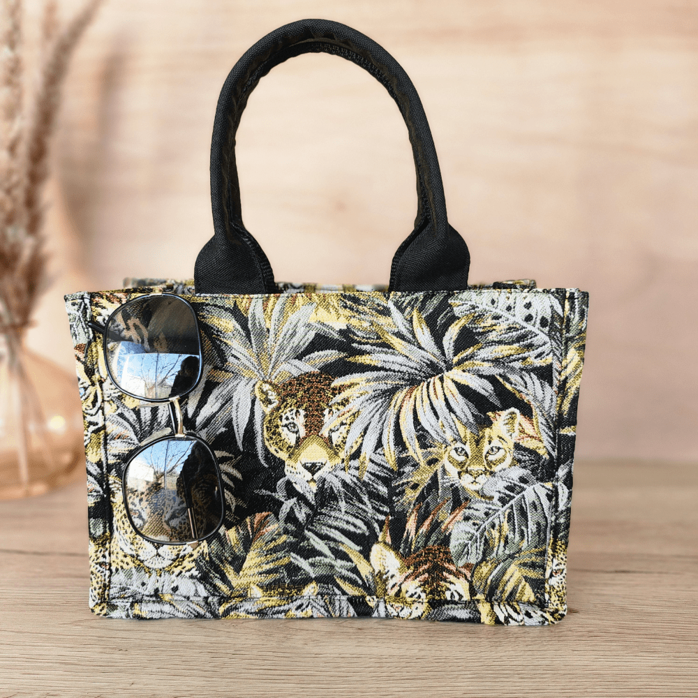 Sac Cabas en Jacquard Motifs Jungle- Petit modèle