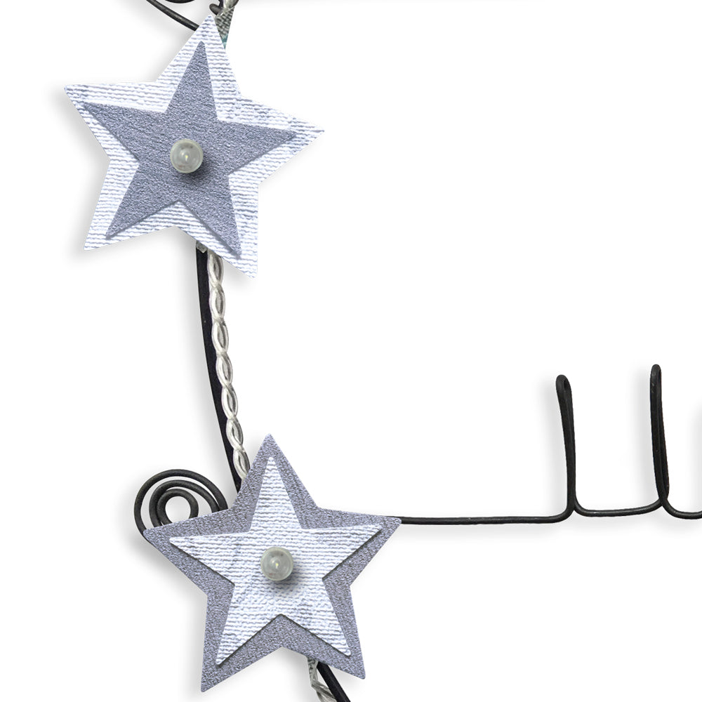 Message lumineux en fil de fer - Étoile - Blanc : Il était une fois - environ 40 x 45 cm - Bijoux de mur