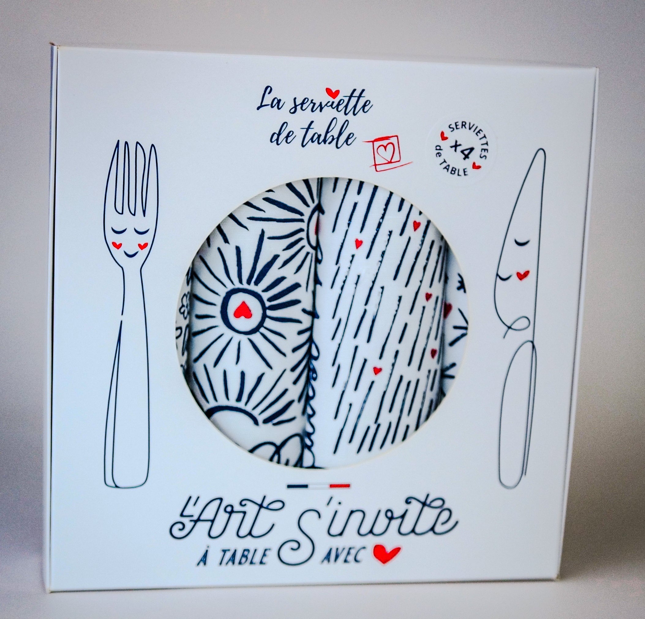 Coffret de 4 serviettes de table - La Serviette de Table - Linge de table - "Les 4 saisons"