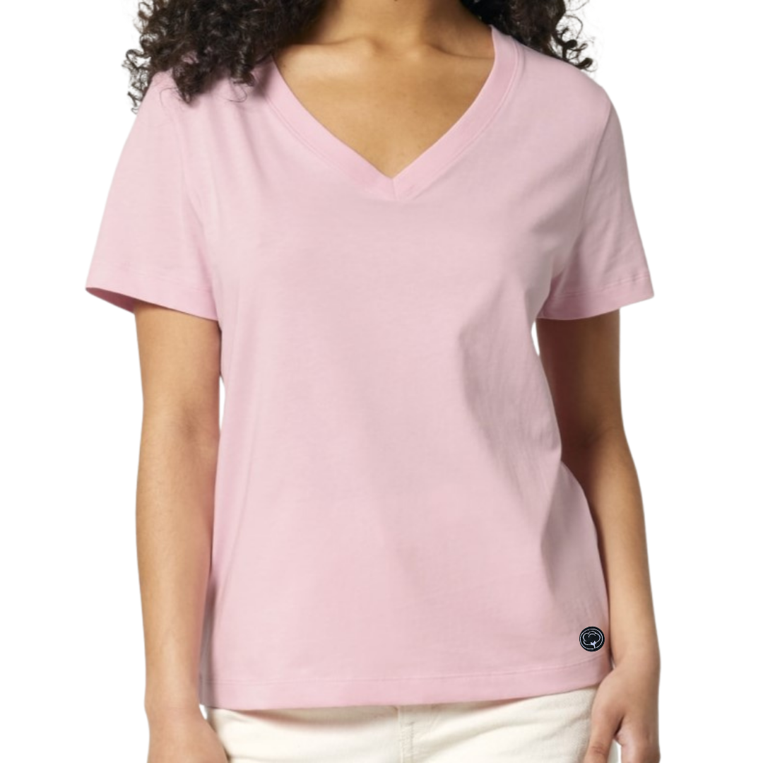 T-shirt femmes col V en coton bio