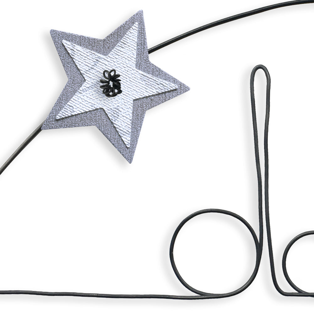 Message coloré en fil de fer - Chouette - Blanc : Douce nuit - Grand - environ 37 x 44 cm - Bijoux de mur