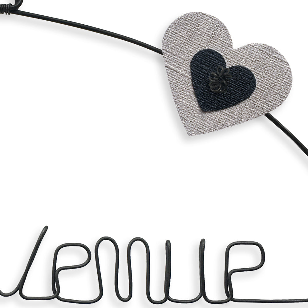 Message coloré en fil de fer - Chat - Noir : Bienvenue chez nous - environ 37 x 44 cm - Bijoux de mur