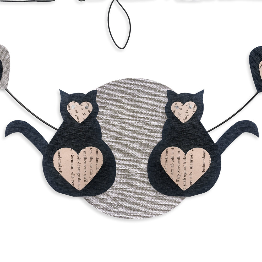 Message coloré en fil de fer - Chat - Noir : Bienvenue chez nous - environ 37 x 44 cm - Bijoux de mur