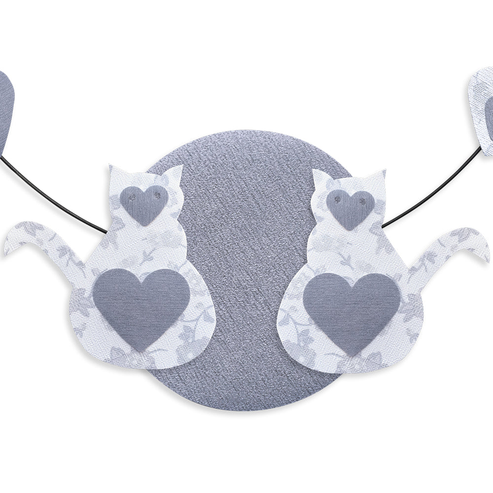 Message coloré en fil de fer - Chat - Blanc : Maison du bonheur - environ 37 x 44 cm - Bijoux de mur