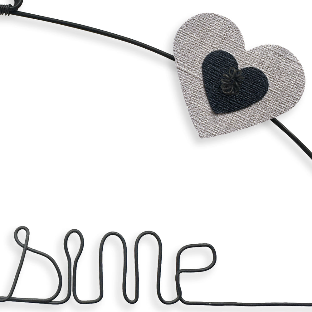 Message coloré en fil de fer - Cupcake - Noir : Cuisine de l'amour - environ 37 x 44 cm - Bijoux de mur