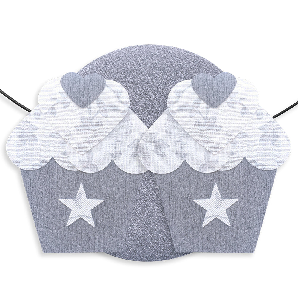 Message coloré en fil de fer - Cupcake - Blanc : Bon appétit - environ 37 x 44 cm - Bijoux de mur