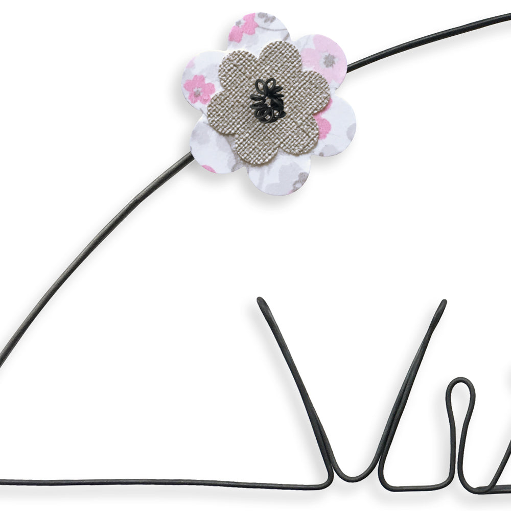 Message coloré en fil de fer - Oiseau - Rose : Vis tes rêves - environ 37 x 47 cm - Bijoux de mur