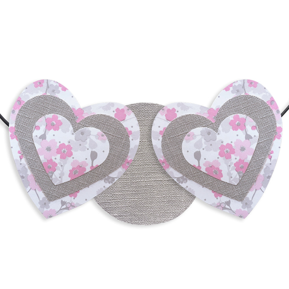 Message coloré en fil de fer - Coeur - Rose : Bonheur - environ 29 x 33 cm - Bijoux de mur