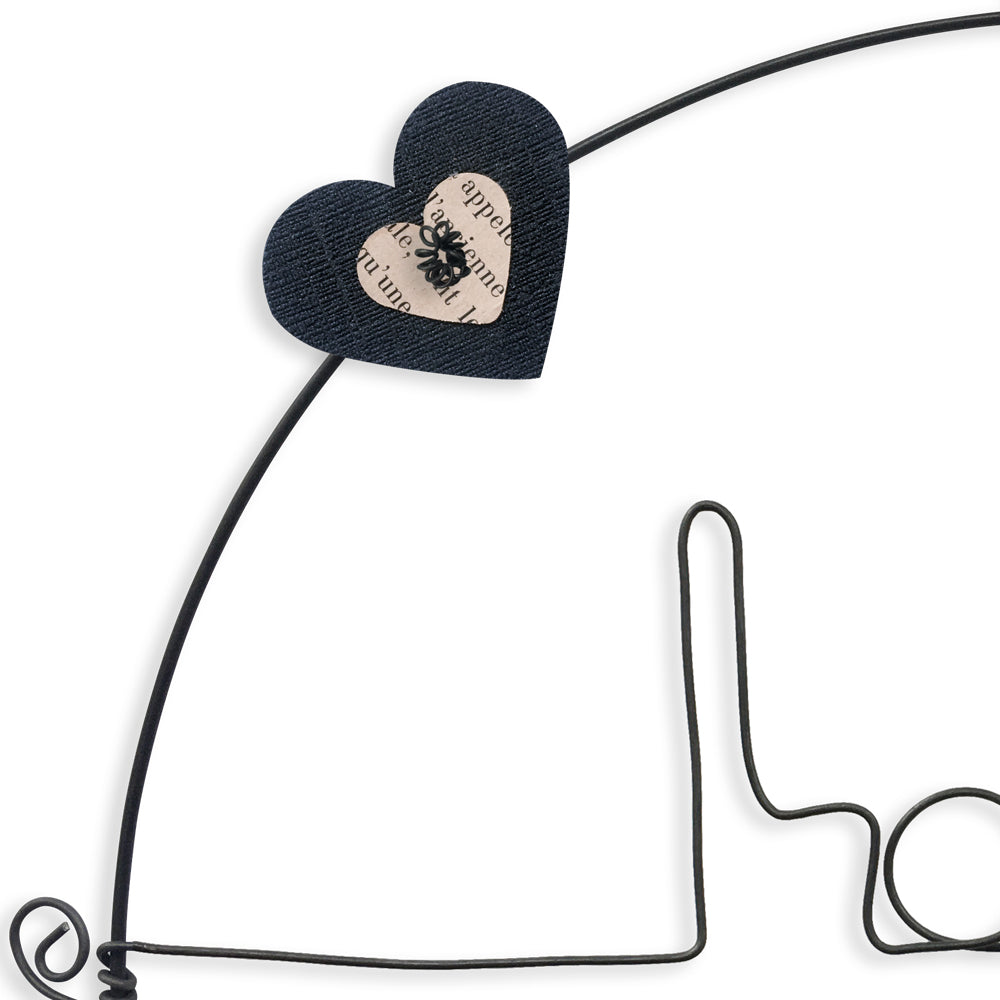 Message coloré en fil de fer - Coeur - Noir : Home - environ 29 x 33 cm - Bijoux de mur