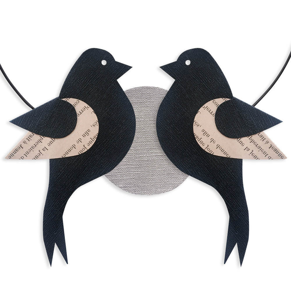 Message coloré en fil de fer - Oiseau - Noir : Chambre - environ 29 x 38 cm - Bijoux de mur