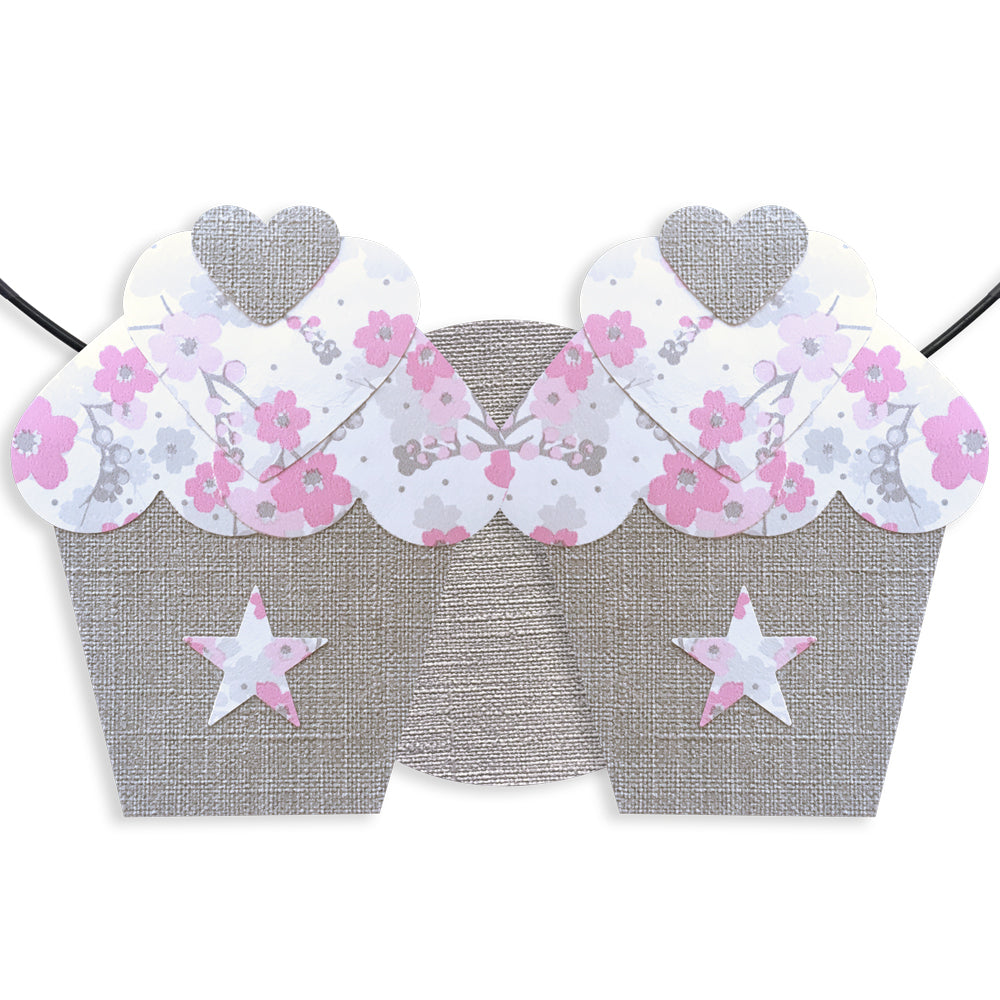 Message coloré en fil de fer - Cupcake - Rose : Gourmande - environ 29 x 35 cm - Bijoux de mur