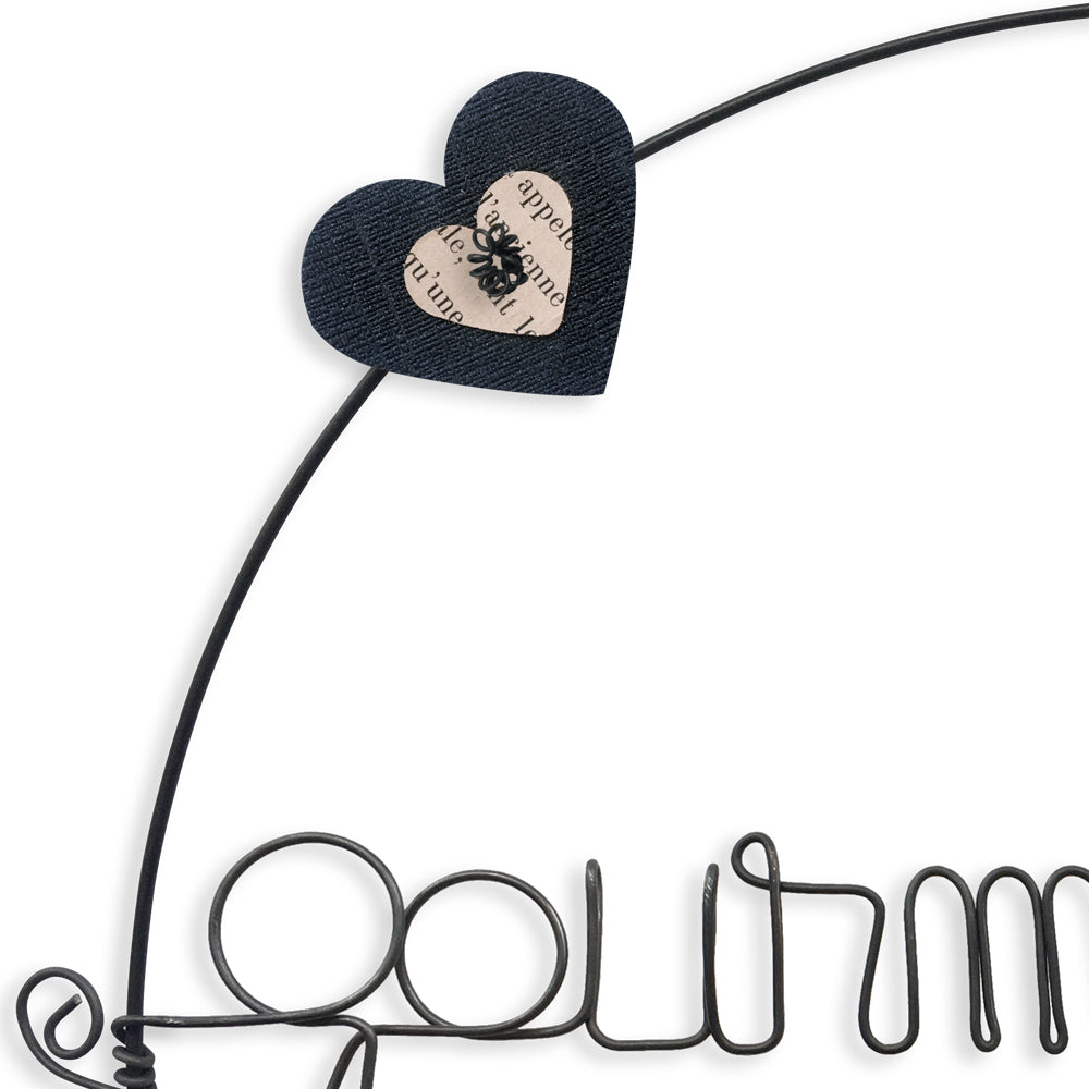 Message coloré en fil de fer - Cupcake - Noir: Gourmandise - environ 29 x 35 cm - Bijoux de mur