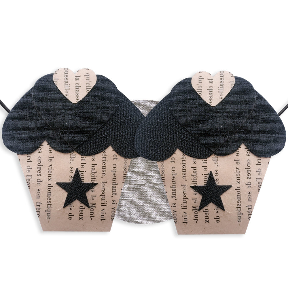 Message coloré en fil de fer - Cupcake - Noir: Gourmandise - environ 29 x 35 cm - Bijoux de mur