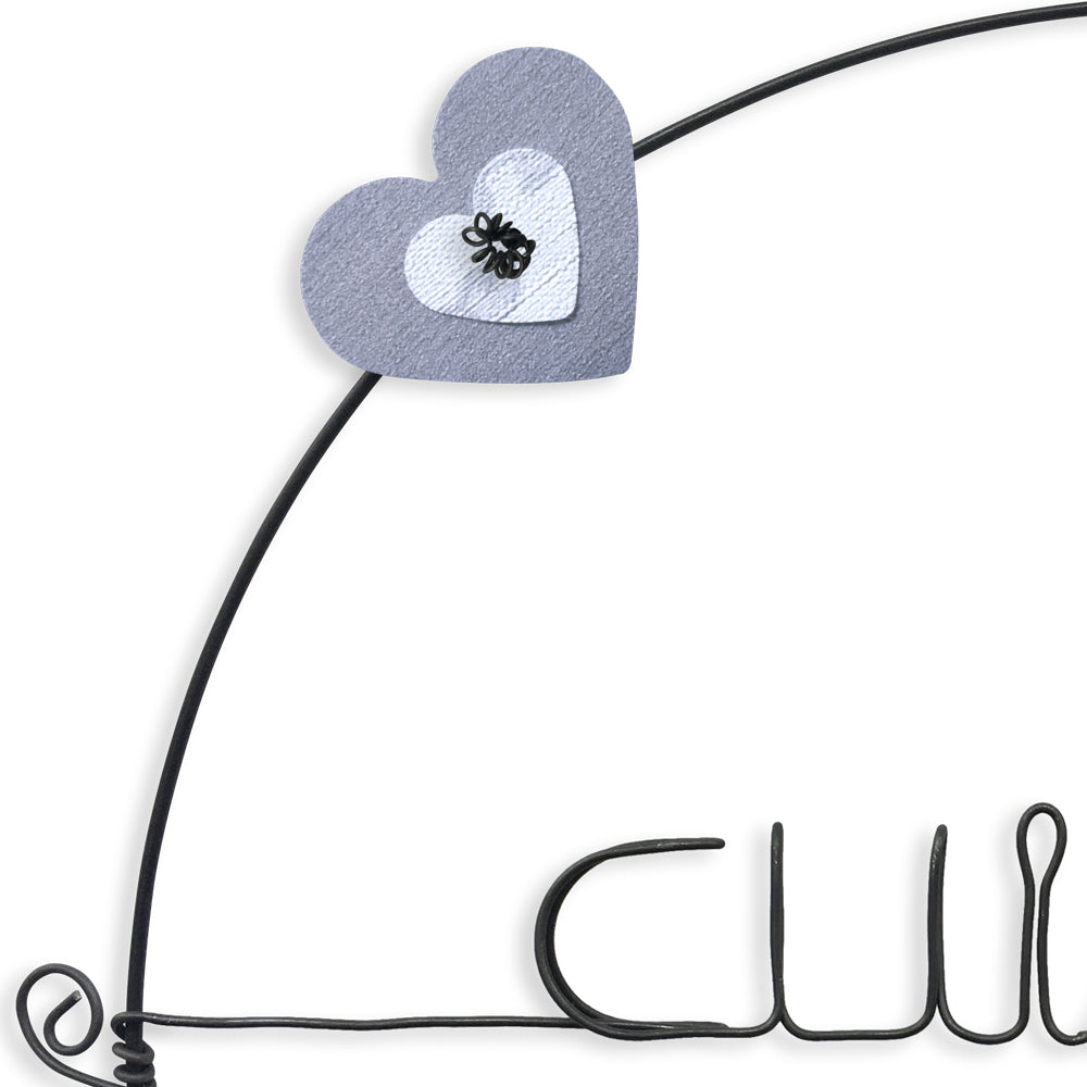 Message coloré en fil de fer - Cupcake - Blanc : Cuisine - environ 29 x 35 cm - Bijoux de mur