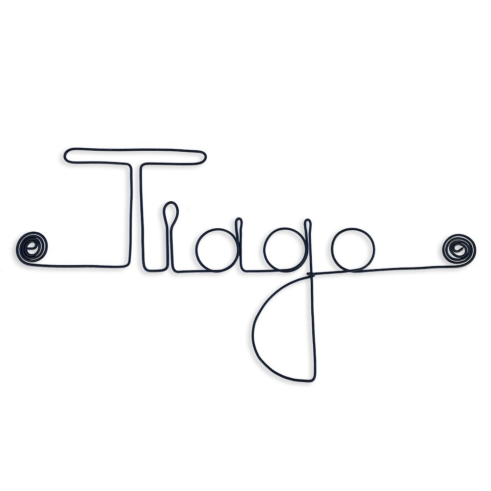 Prénom Tiago en fil de fer - Bijoux de mur
