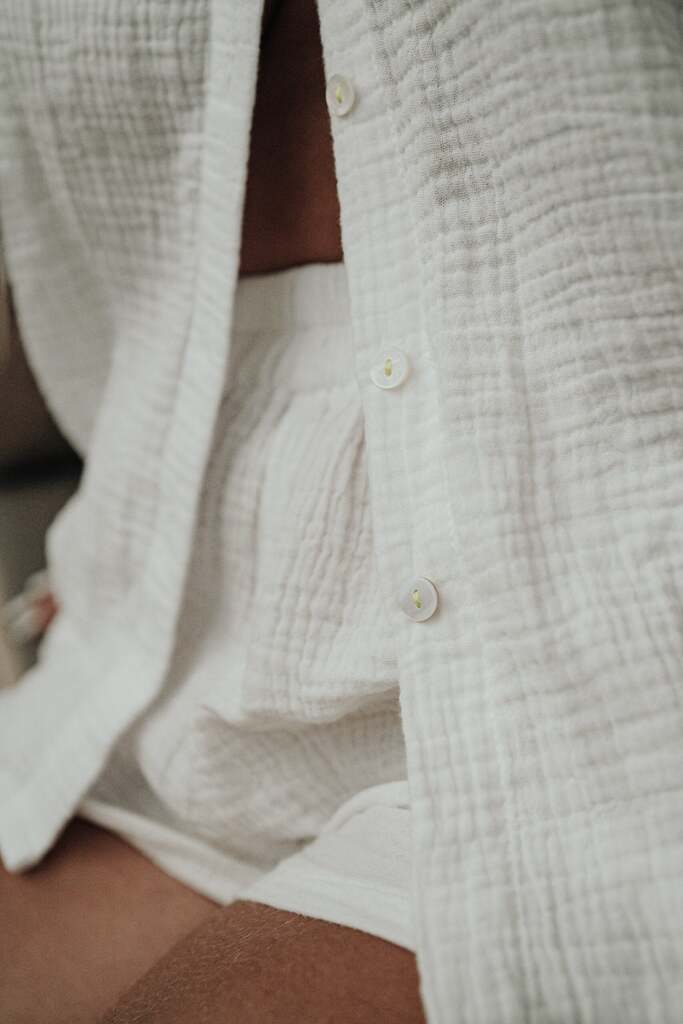 BLOUSE EN GAZE DE COTON BLANCHE ~ AWAN