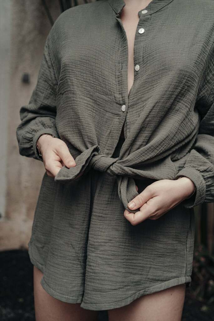 BLOUSE EN GAZE DE COTON BLANCHE ~ AWAN