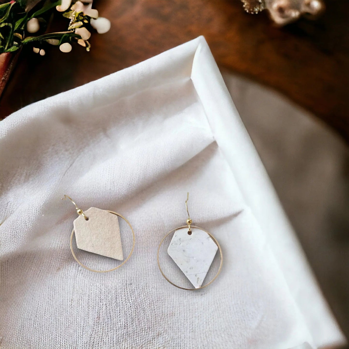 Boucles d'oreilles en liège ou cuir de pomme, ROSA Karmyliege