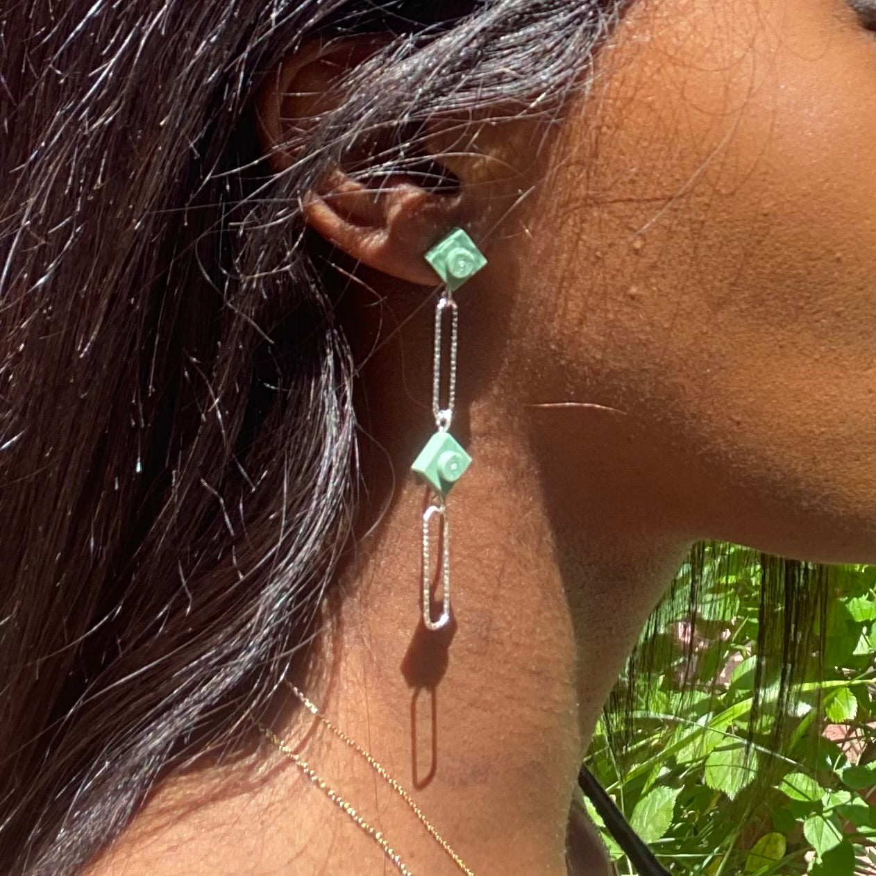 Boucles d'oreilles longues argentées - Les Voltigeuses